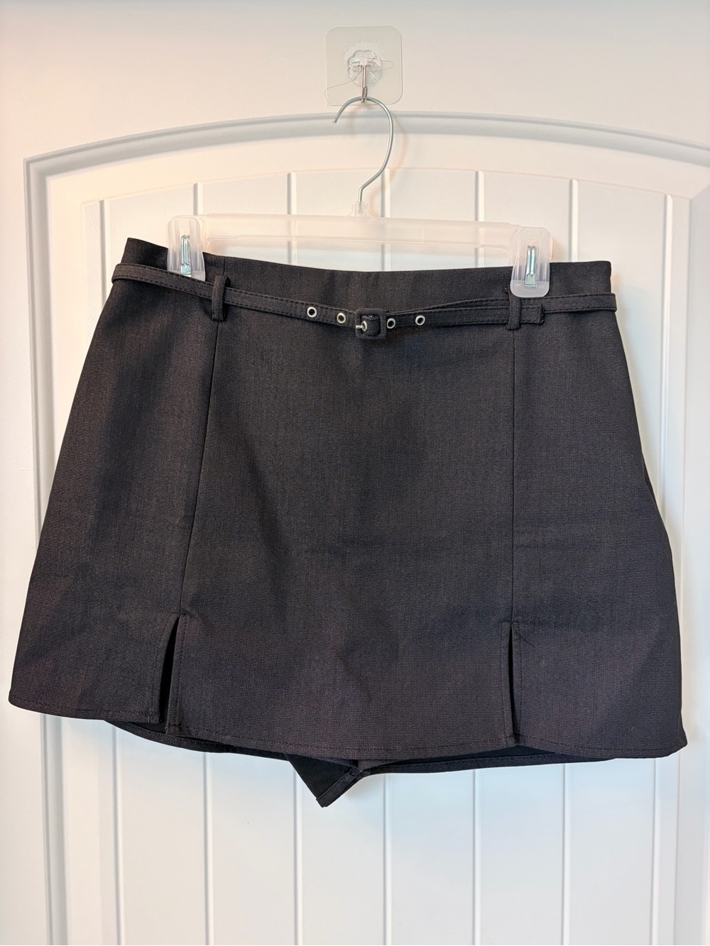 Zara Black Mini Skort with Built-In Belt